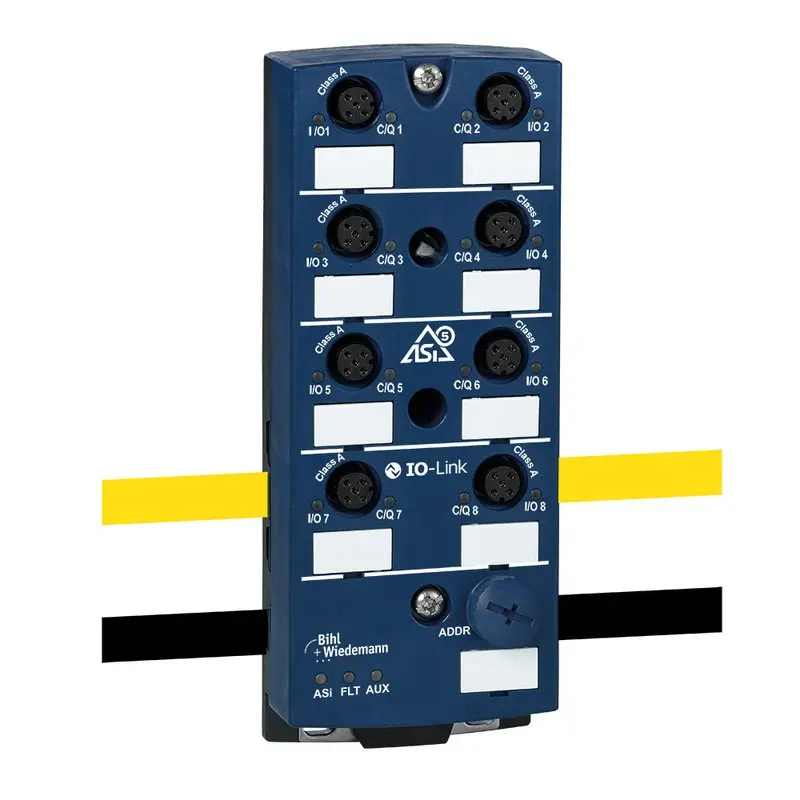 Produktfoto 1 von Bihl Wiedemann BWU4386, ASi-5 Modul mit integriertem IO-Link Master mit 8 Ports, IP67, M12, 8 IO-Link Ports Klasse A
