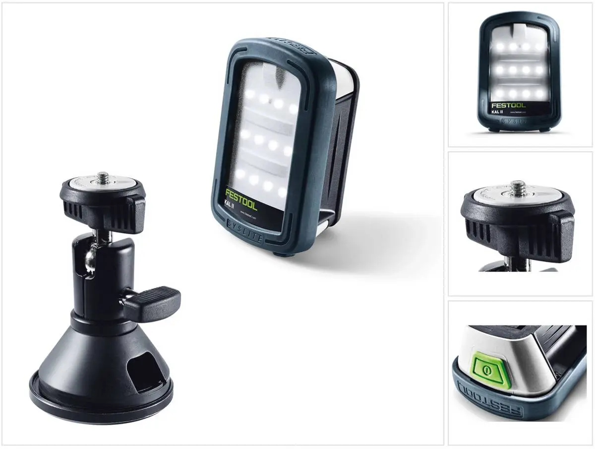 Produktfoto 1 von Festool 499815, Set mit Arbeitsleuchte Lampe SYSLITE KAL II und passendem Magnetkugelkopf MA KAL