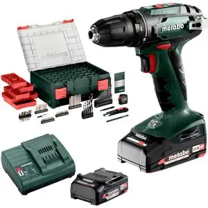 Produktfoto 1 von Metabo 602207710, Akku-Bohrschrauber BS 18 SET, mit 2 Akkus, Zubehör-Set & Koffer