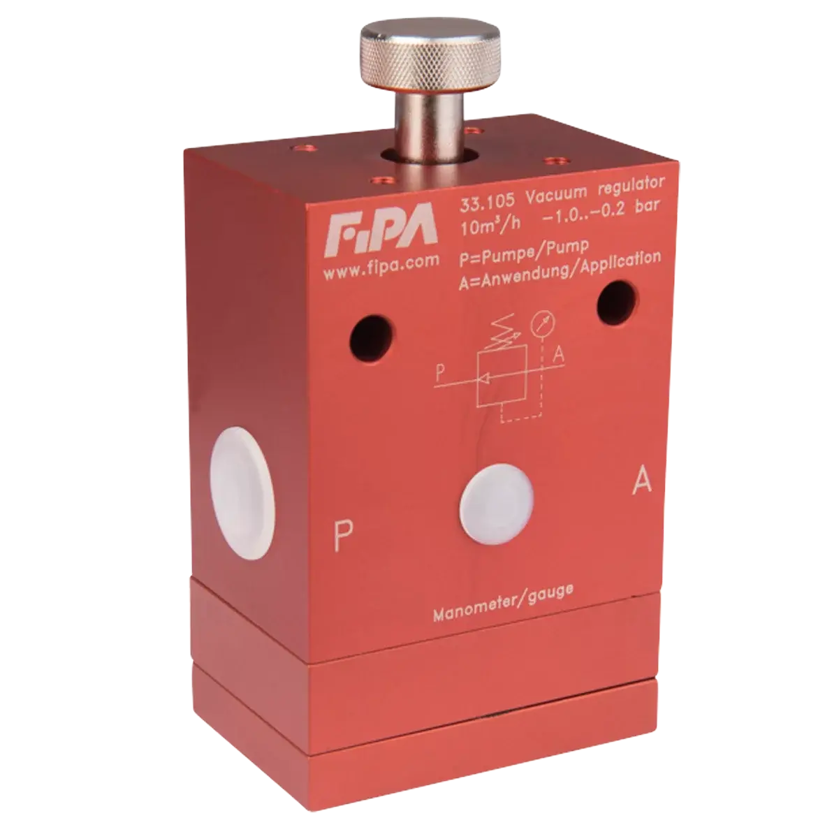 Produktfoto 1 von FIPA 33.105, Vakuumregler (ohne Vakuummeter) max. Durchflussmenge 10 m3/h