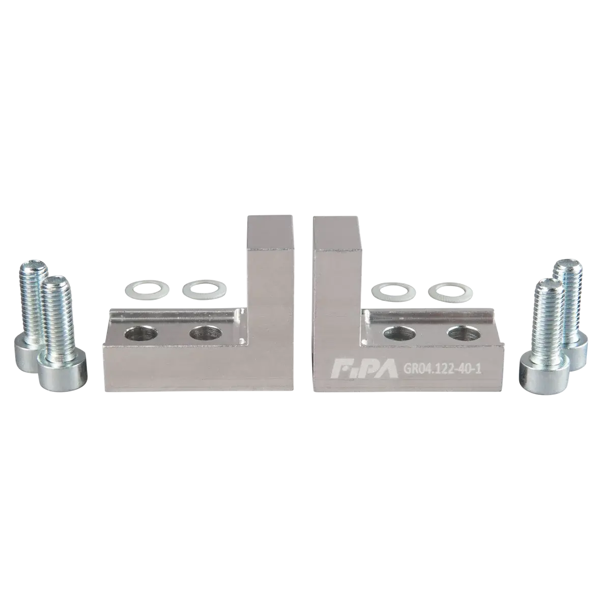 Produktfoto 1 von FIPA GR04.122-40-1, Greifbackensatz f. 2 Finger Parallelgreifer Aluminium