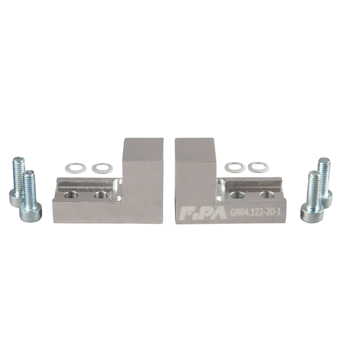 Produktfoto 1 von FIPA GR04.122-20-1, Greifbackensatz f. 2 Finger Parallelgreifer Aluminium