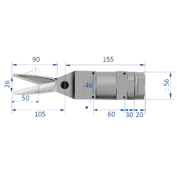 Produktfoto 1 von FIPA GT-HS30, Spezialschere, quadratische Form ohne Schneideinsatz