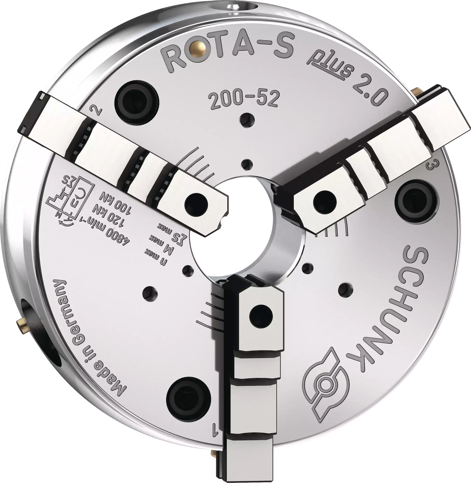 Produktfoto 1 von SCHUNK ROTA-S plus 2.0 200-52 Z185-VP1, Handspannfutter mit Backenschnellwechsel