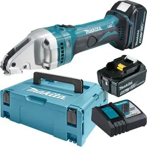 Produktfoto 1 von Makita DJS161RTJ, Akku-Blechschere, 18,0 V mit 2x 5,0 Ah, Ladegerät im MAKPAC