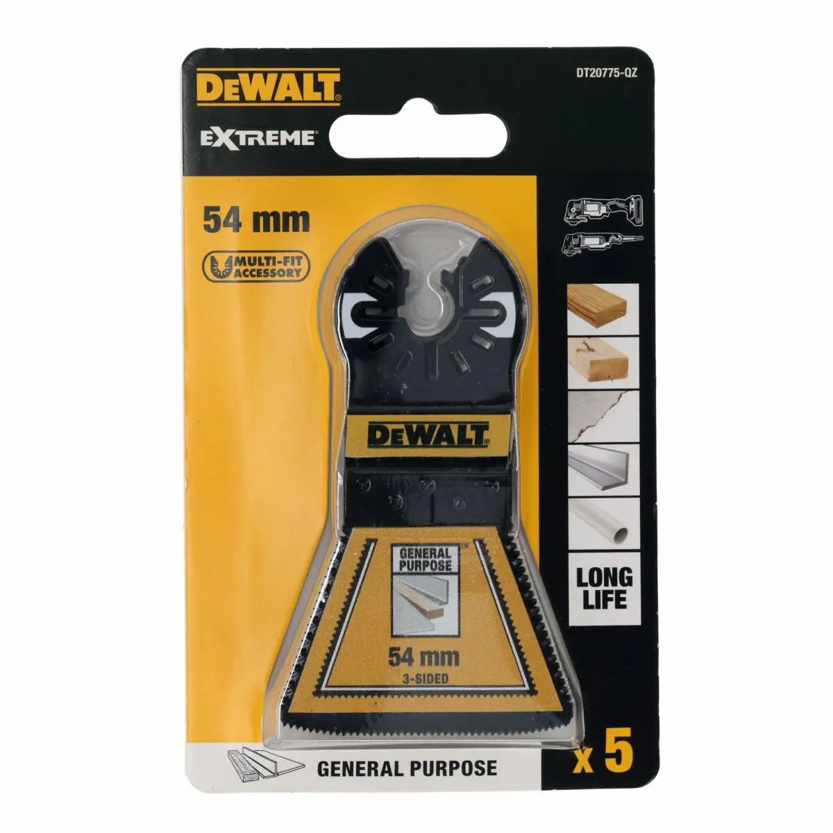 Produktfoto 1 von DeWalt DT20775-QZ, BiM Sägeblatt 3-seitigen BiM Sägeblättern 54 mm
