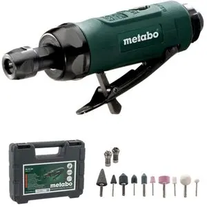 Metabo 604116500, Geradschleifer DG 25 SET, Druckluft, 6,2 bar, mit Werkzeug-Set