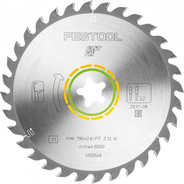 Produktfoto 1 von Festool 492048, Universal-Sägeblatt 190x26 FF W32