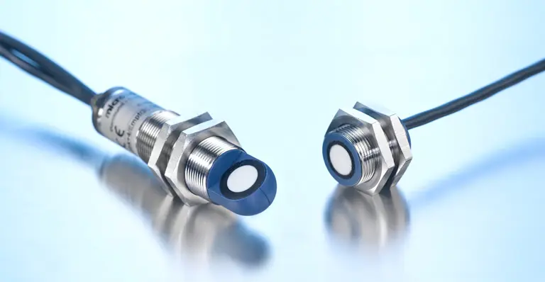 Produktfoto 1 von Microsonic dbk+4/WK/3BEE/M18 E+S, Ultraschall-Doppelbogenkontrolle
