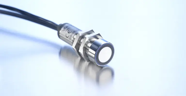 Produktfoto 1 von Microsonic dbk+5/Empf/3BEE/M18, Ultraschall-Doppelbogenkontrolle