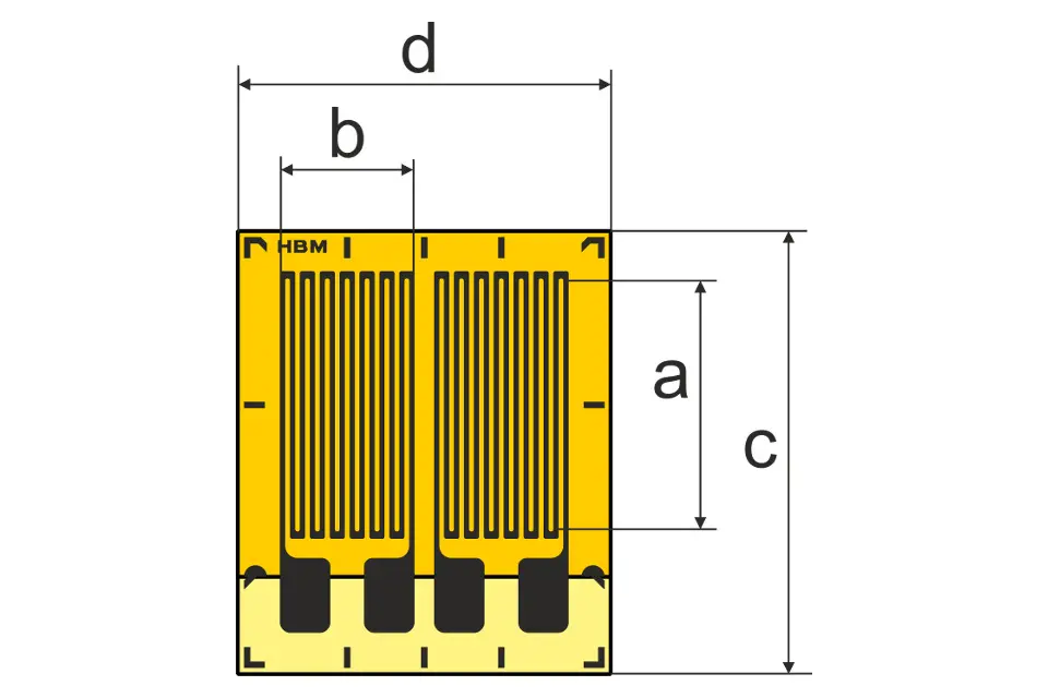 Produktfoto 1 von HBM Messtechnik DMS 1.5/350 DY43, Doppellineare DMS f. die SA, 1-DY43-1.5/350
