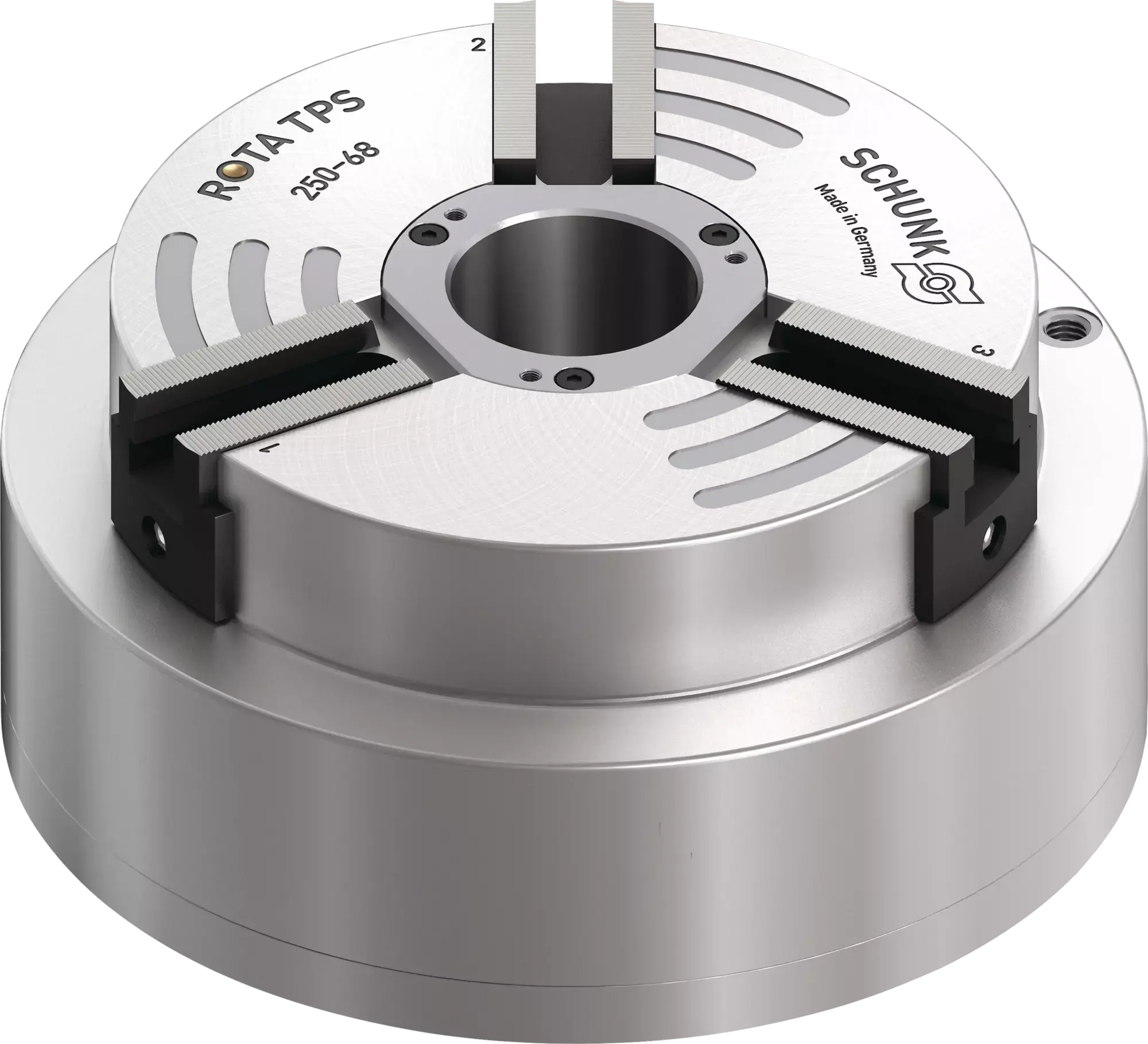 Produktfoto 1 von SCHUNK ROTA TPS 250-68 Z-SV90°, Stationäre 3-Backenfutter, pneumatisch betätigt