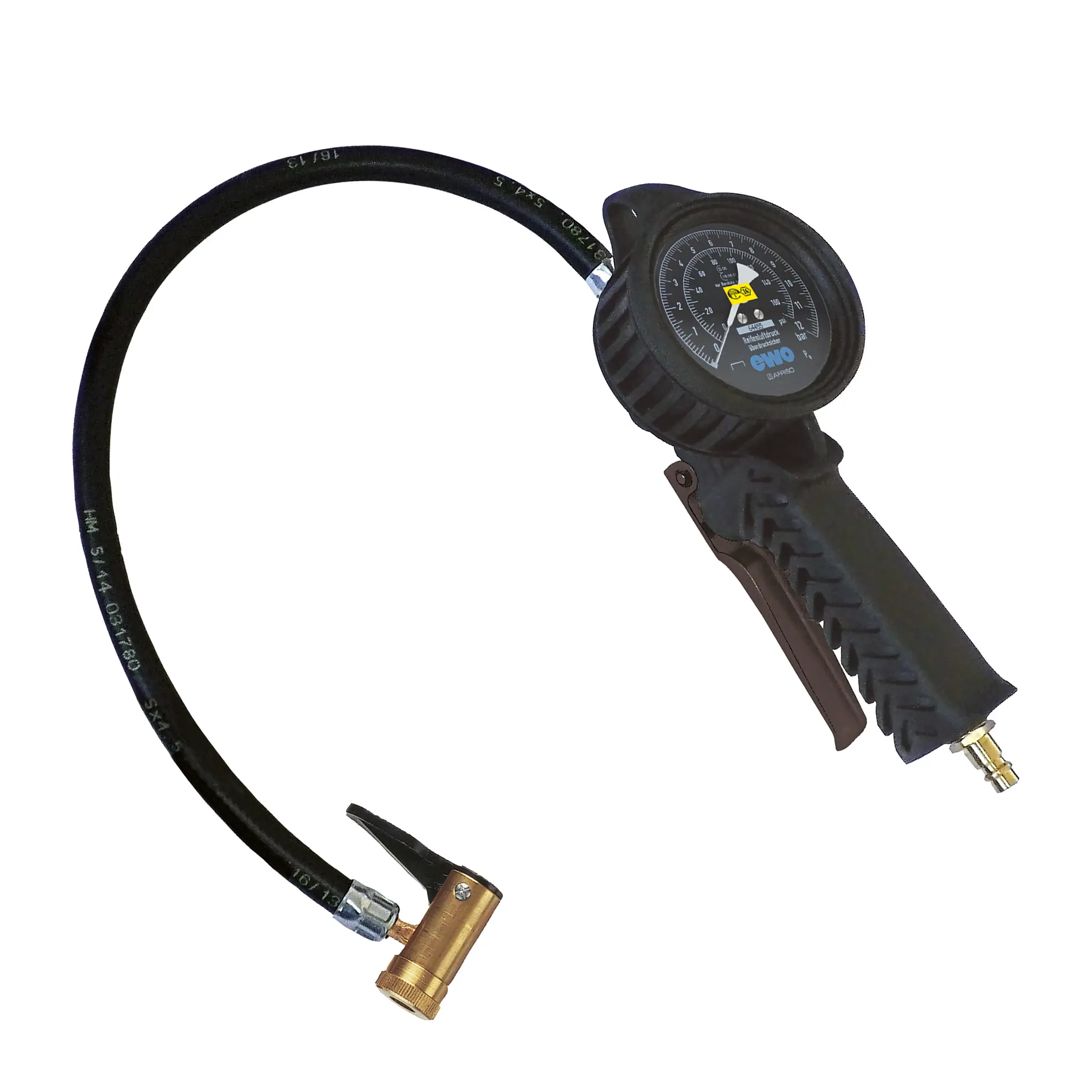 Produktfoto 1 von EWO 245.241, Handreifenfüllmesser airstar, Hebelstecker, Druckbereich 0–12 bar
