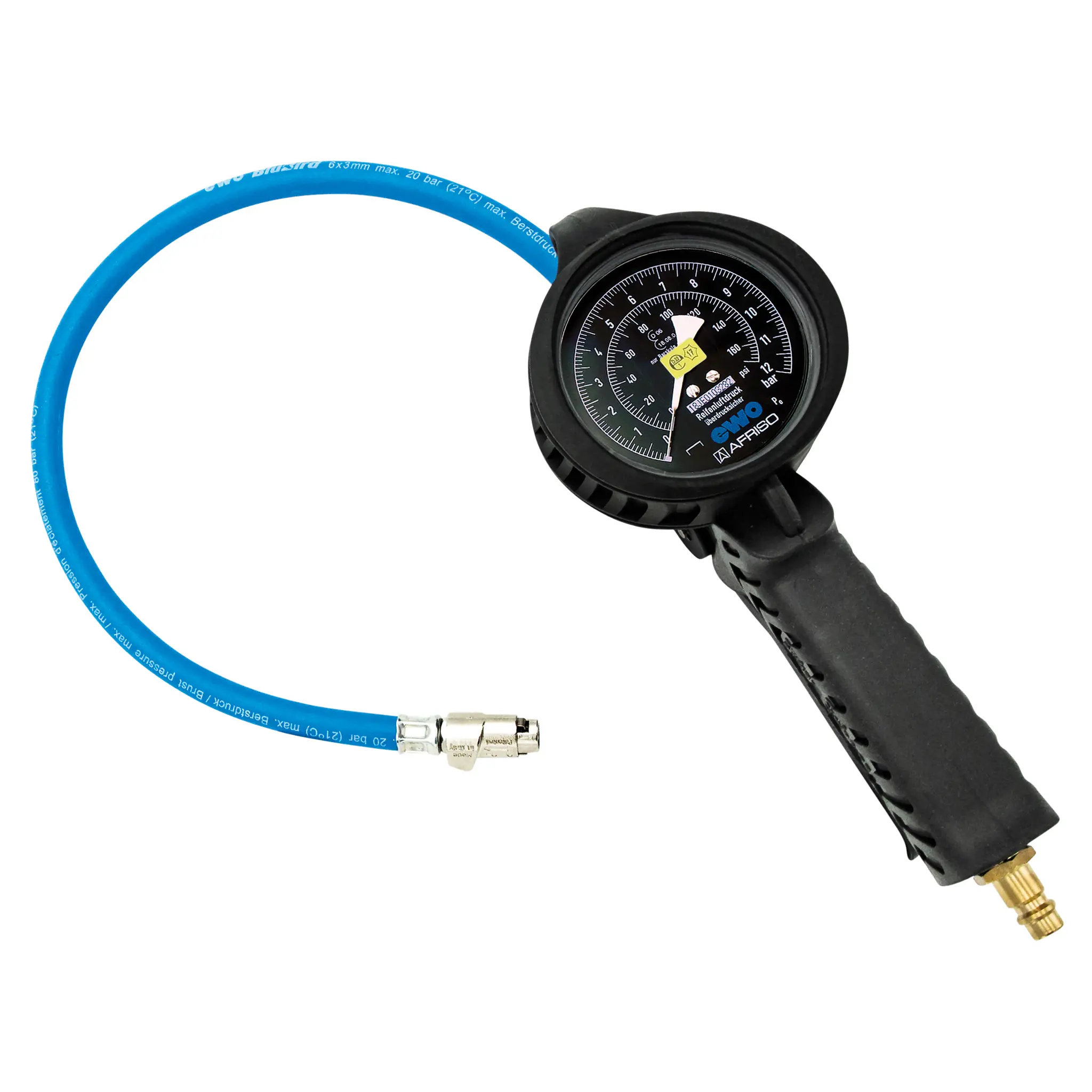 Produktfoto 1 von EWO 245.264, Handreifenfüllmesser airstar, Quick-Stecker, Druckbereich 0–12 bar