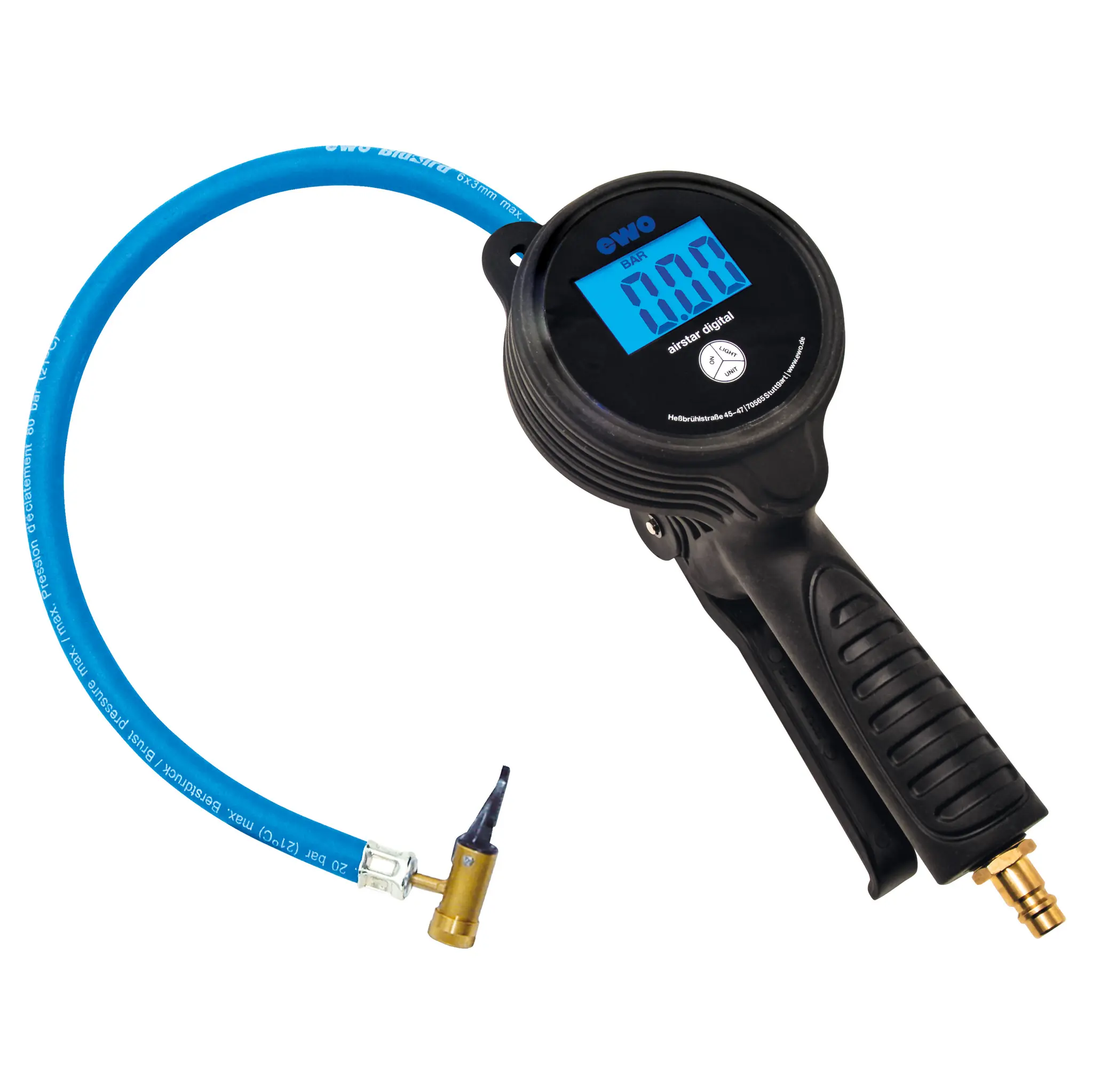 EWO 246.143, Reifenfüller airstar digital, Quick-Stecker, Messbereich: 12 bar