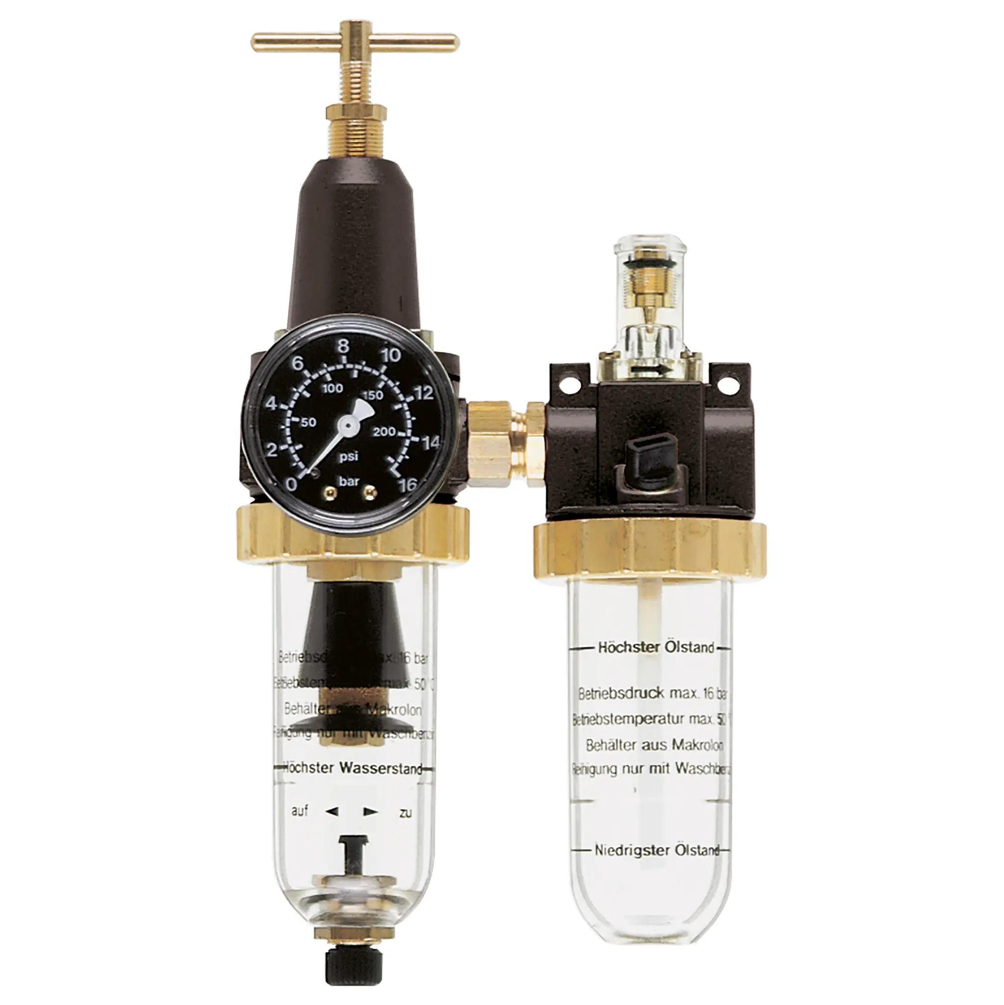 Produktfoto 1 von EWO 331.21M, 2er–Wartungseinheit standard, BG 30, G⅛, 0,5–10 bar, Handabl.