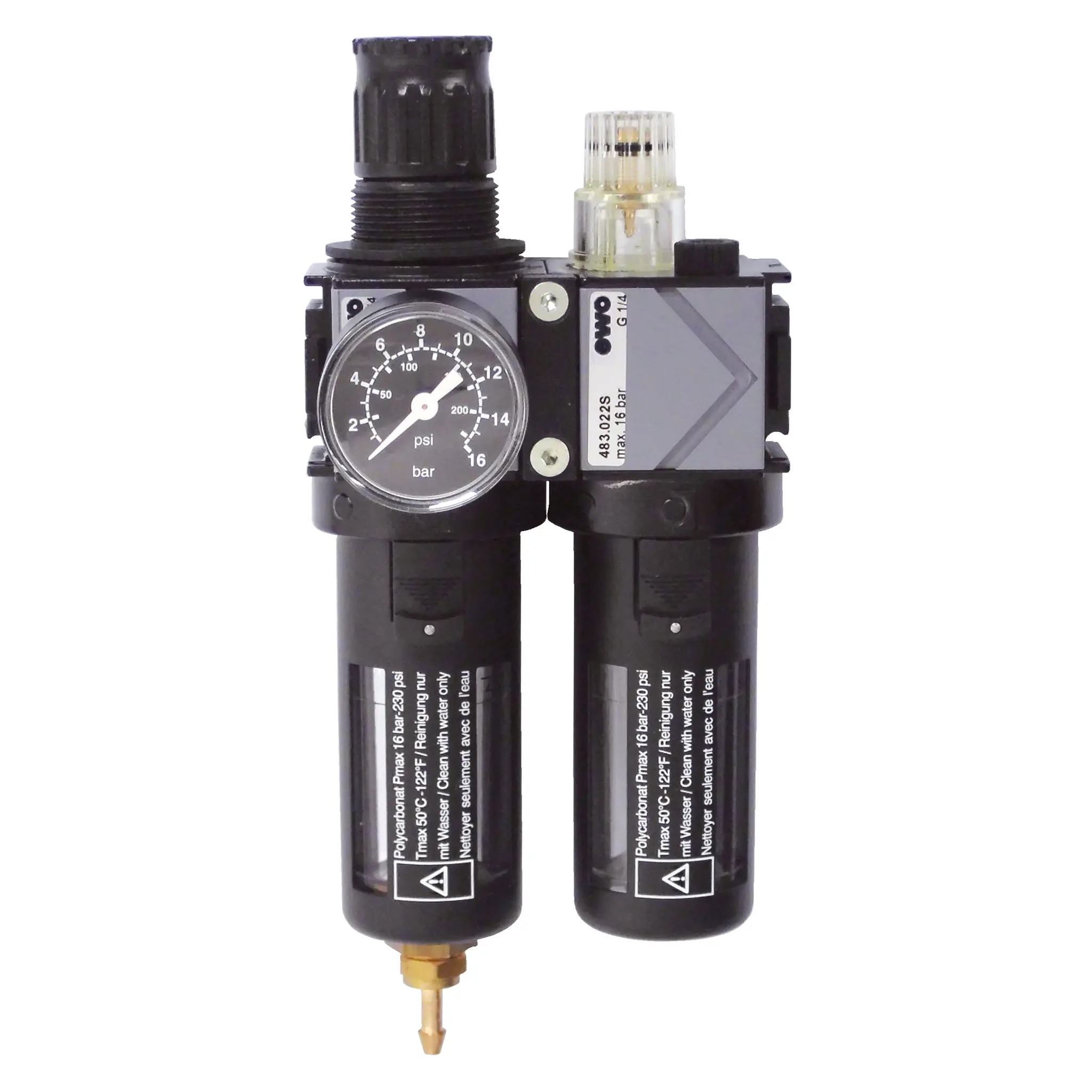 Produktfoto 1 von EWO 488.520S, 2er Wartungseinheit, G¼, BG 20, Kompakt-Set