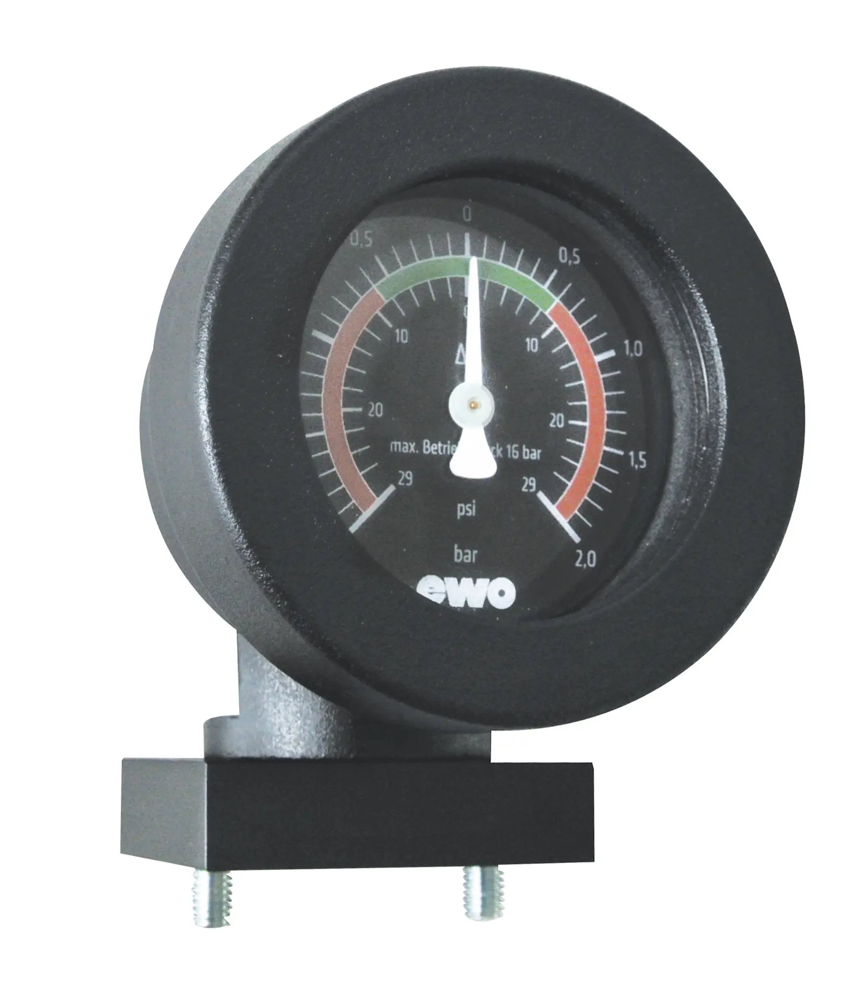 Produktfoto 1 von EWO 5429.10, Differenzdruckmanometer Ø80, zweit. Skala 0–2 bar/0–29 psi