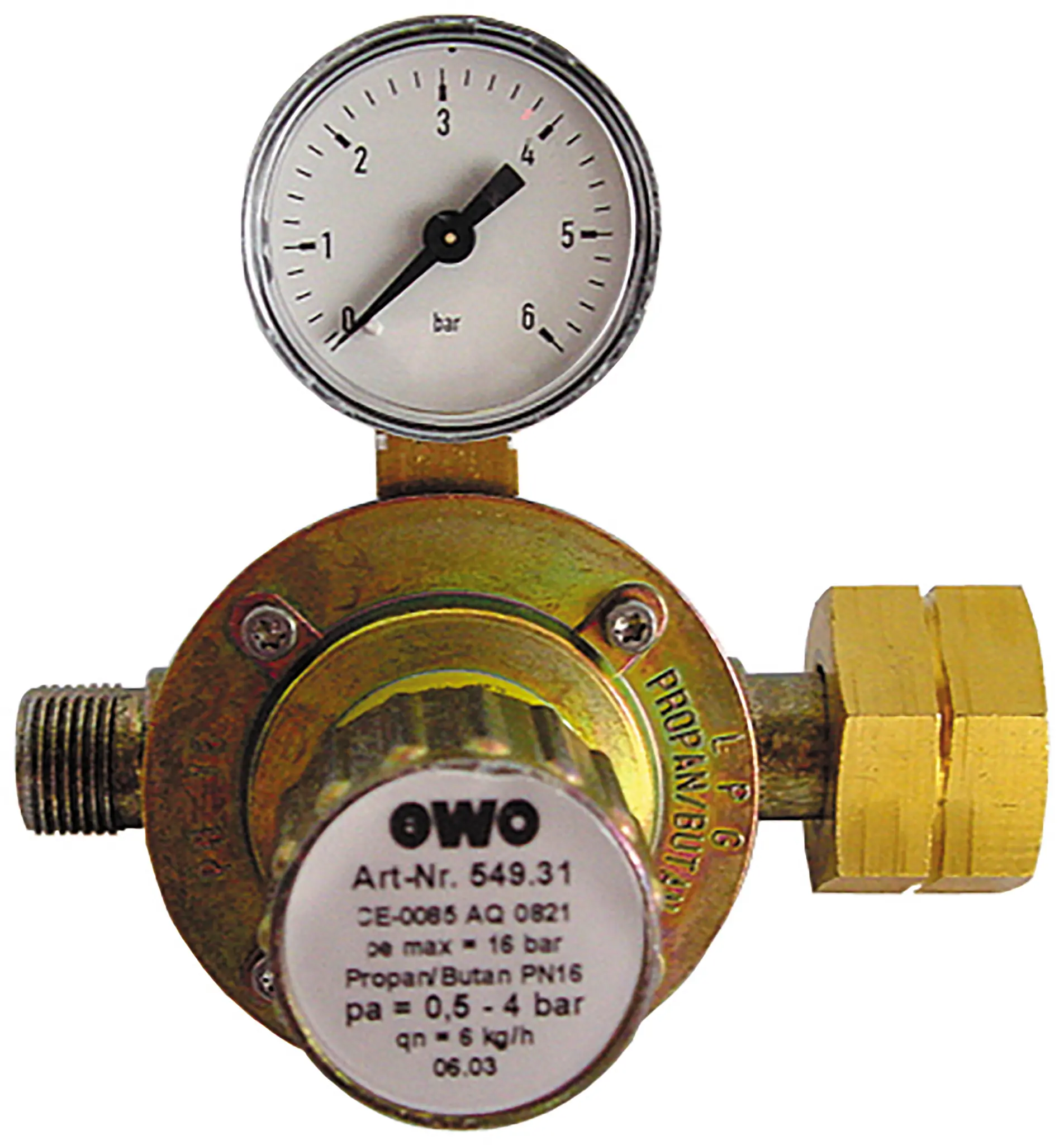 Produktfoto 1 von EWO 549.31, Mitteldruckregler mit Manometer, 0,5 - 4 bar