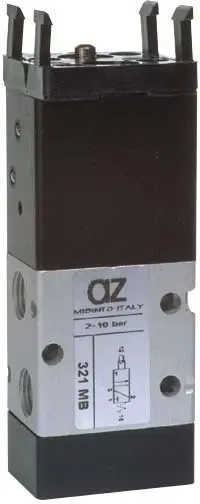 Produktfoto 1 von AZ Pneumatica 321 MB, Wegeventil 3/2 1/8" NC Stößelventil, Federrückstellung