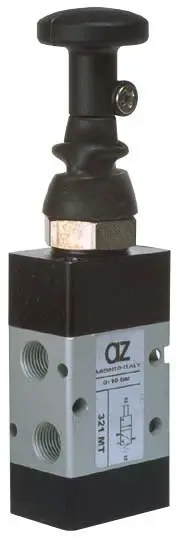 Produktfoto 1 von AZ Pneumatica 321 MT, Wegeventil 3/2 1/8" Taster, Federrückstellung