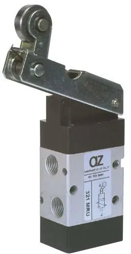 Produktfoto 1 von AZ Pneumatica 321 MRU, Wegeventil 3/2 1/8" Rollenbetätigung, Federrückstellung
