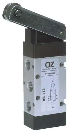 Produktfoto 1 von AZ Pneumatica 521 MR, Wegeventil 5/2 1/8" Rollenbetätigung, Federrückstellung