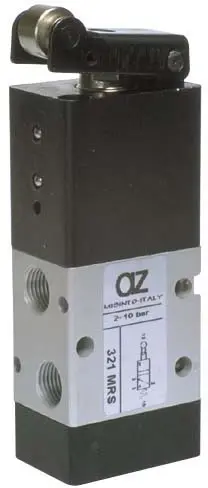 Produktfoto 1 von AZ Pneumatica 321 MRS, Wegeventil 3/2 1/8" NC Rollenbetätigung, SKU: 00.086.4