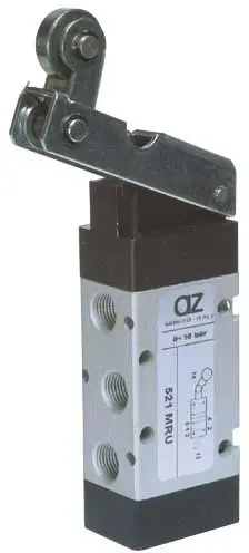 Produktfoto 1 von AZ Pneumatica 521 MRU, Wegeventil 5/2 1/8" Rollenbetätigung, Federrückstellung