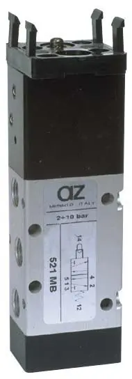 Produktfoto 1 von AZ Pneumatica 521 MB, Wegeventil 5/2 1/8" Stößelventil, Federrückstellung