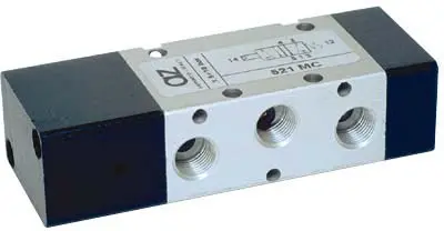 Produktfoto 1 von AZ Pneumatica 521 MC, Wegeventil 5/2 1/8" pneumatisch, Federrückstellung