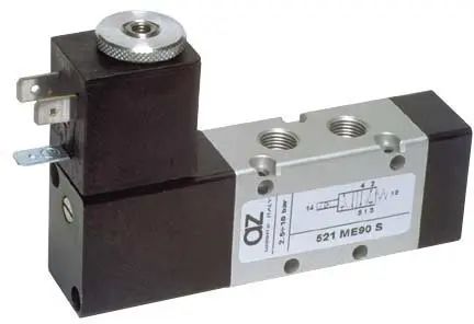 Produktfoto 1 von AZ Pneumatica 521 ME90 S, Wegeventil 5/2 1/8" Magnetventil, Federrückstellung