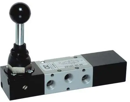 Produktfoto 1 von AZ Pneumatica 5213C ML90, Wegeventil 5/3 1/8" geschlossen, Handhebel