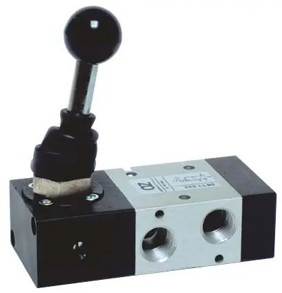 Produktfoto 1 von AZ Pneumatica 322 LL90, Wegeventil 3/2 1/4" Handhebel, 2 Stellungen