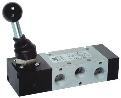 Produktfoto 1 von AZ Pneumatica 522 LL90, Wegeventil 5/2 1/4" Handhebel, 2 Stellungen