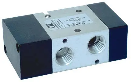 Produktfoto 1 von AZ Pneumatica 322 MCA, Wegeventil 3/2 1/4" NO pneumatisch, Federrückstellung