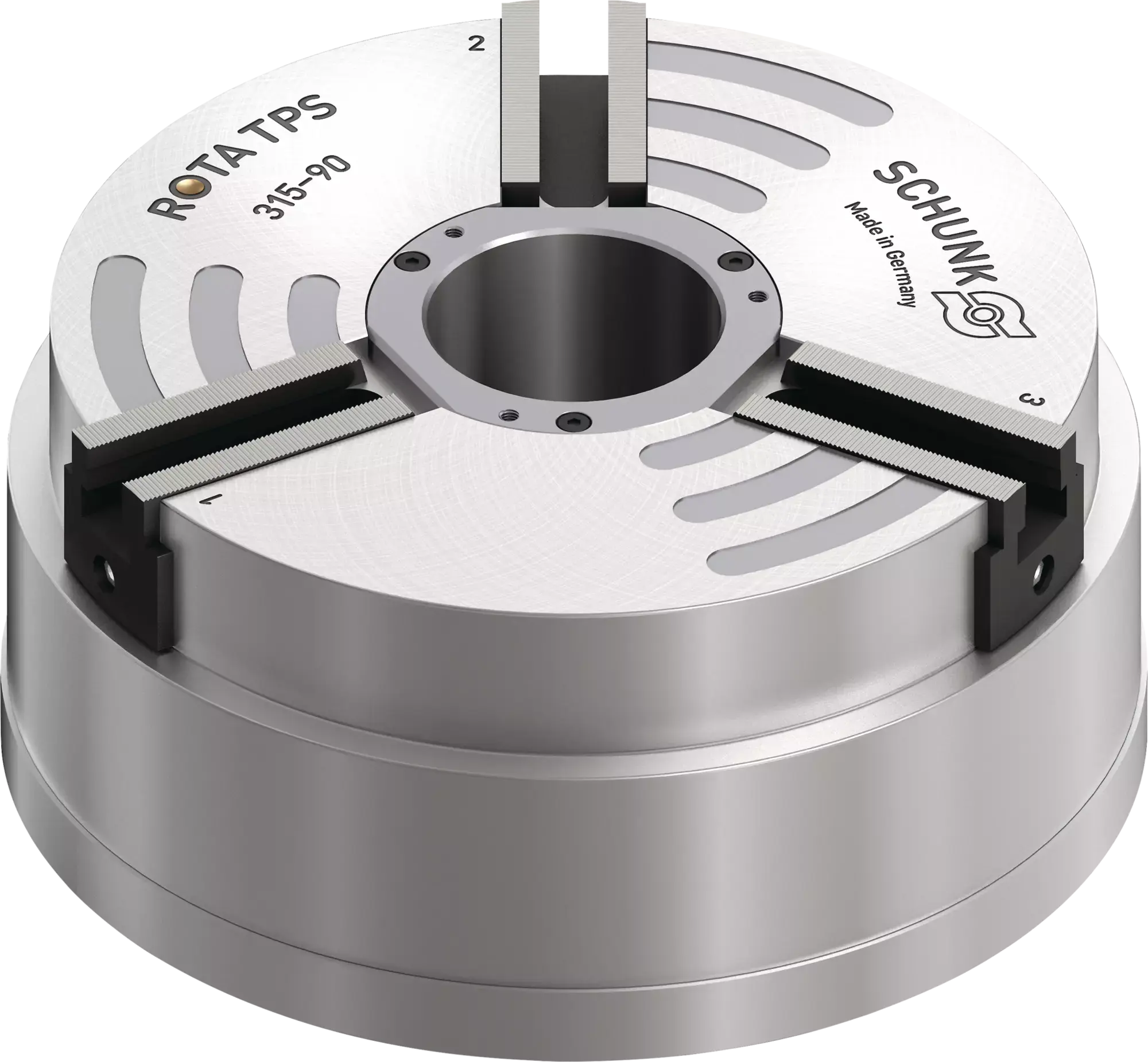 Produktfoto 1 von SCHUNK ROTA TPS 315-90 Z-SV90°, Stationäre 3-Backenfutter, pneumatisch betätigt