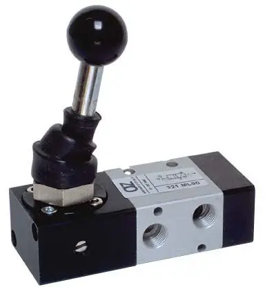Produktfoto 1 von AZ Pneumatica 321 ML90, Wegeventil 3/2 1/8" Handhebel, Federrückstellung