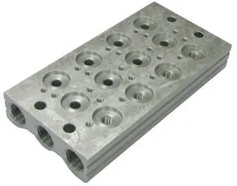 Produktfoto 1 von AZ Pneumatica 00.054.2, Ventilleiste, 4-fach, für Kolbenschieberventile 1/8"