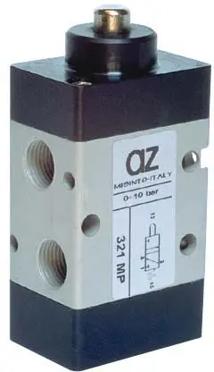 Produktfoto 1 von AZ Pneumatica 321 MP, Wegeventil 3/2 1/8" Stößel, Federrückstellung