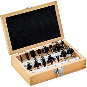 Produktfoto 1 von Metabo 635260000, Fräser, 6mm, 15-teiliges Set, mit Holzkassette, für Holz