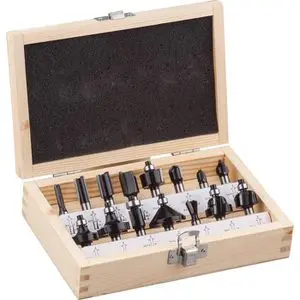 Produktfoto 1 von Metabo 631039000, Fräser, 8mm, 15-teiliges Set, mit Holzkassette, für Holz