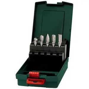 Produktfoto 1 von Metabo 628403000, Fräser HM-Set, 6mm, 5-teiliges Set, mit Kunststoffkassette, für Metall