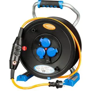 Produktfoto 1 von as-Schwabe 23829, Kabeltrommel Xperts, 40m f. au&szlig;en IP44 3x Schutzkontakt PRCD-S