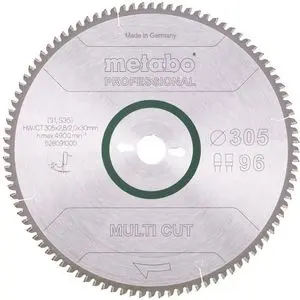 Produktfoto 1 von Metabo 628091000, Kreissägeblatt Multi Cut, 305 x 30mm, 96 Zähne