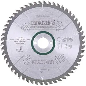 Produktfoto 1 von Metabo Kreissägeblatt Multi Cut Professional, 216 x 30mm, 60 Zähne