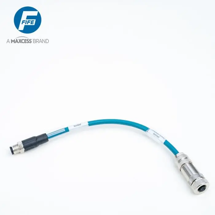 Produktfoto 1 von Maxcess Ethernet Kabeladapter, M12-A, 8-Pol. - M12-D, 4-Pol., L= 0,2M