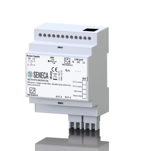 Produktfoto 1 von SENECA SETH-FO-MONO-DL, Ethernet-zu-Single-Mode-Glasfaser-Doppelschleifen-Konverter