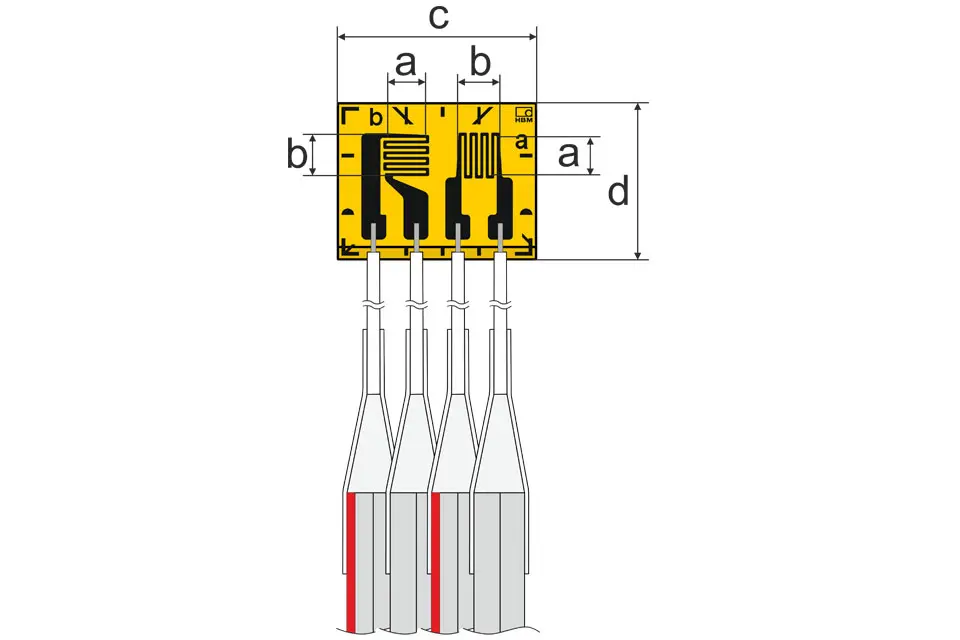 Produktfoto 1 von HBM Messtechnik DMS 6/350VE TY11, DMS mit Anschlusskabeln, P\n: 1-TY11-6/350V1