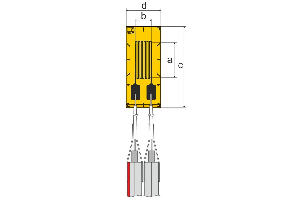 Produktfoto 1 von HBM Messtechnik DMS 6/120VE LY41, DMS mit Anschlusskabeln, P\n: 1-LY41-6/120V1